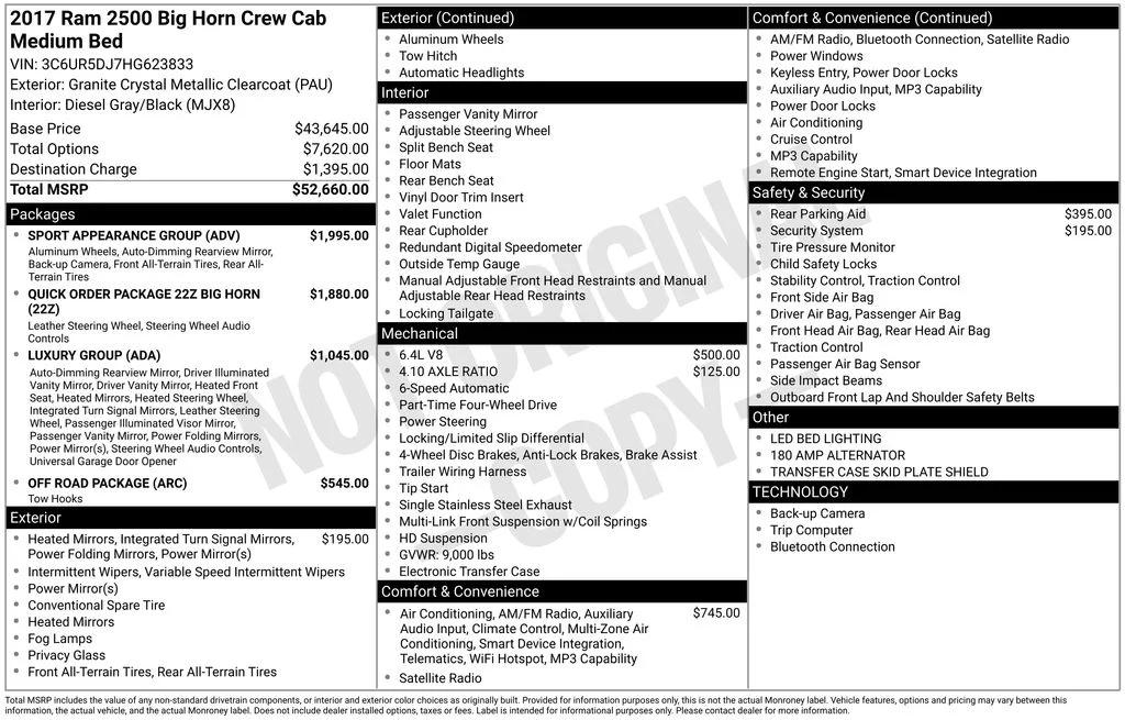 ram ram 2500 pickup 2017 3C6UR5DJ7HG623833 image ram ram 2500 pickup 2017 3C6UR5DJ7HG623833 image
